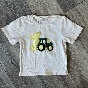 Toddler 1 Year Old Tractor Birthday Shirt